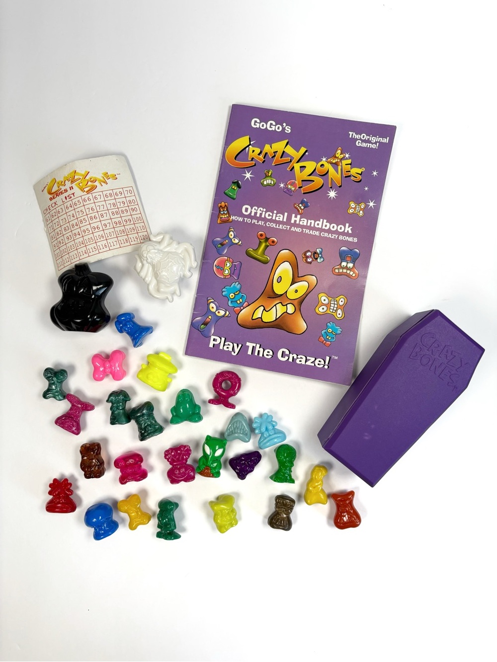 Vintage 90s GoGos Crazy Bones Eggy Jaws Alien Collectible Case Handbook